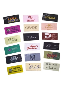 100 etiquetas para ropa 1.90 x 4 cm, personalizadas en listón Satinado